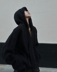 WARDEN EDGE Oversized Hooded Knit Sweater - PINKPARKS