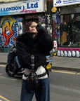 Warden Edge Faux Fur Trimmed Denim Jacket - PINKPARKS