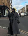 WARDEN EDGE Faux Leather Wool-Blend Overcoat - PINKPARKS