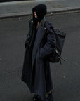 WARDEN EDGE Faux Leather Wool-Blend Overcoat - PINKPARKS