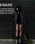 WARDEN EDGE Faux Leather Wool-Blend Overcoat - PINKPARKS