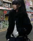 Warden Edge Faux Fur Trimmed Denim Jacket - PINKPARKS