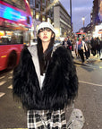 WARDEN EDGE Faux Fur Contrast-Layered Jacket - PINKPARKS