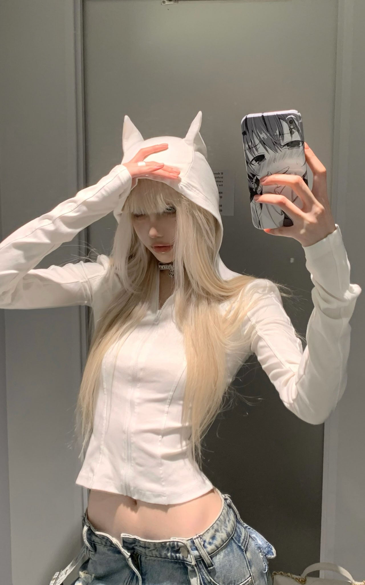 Rase le sol Devil Horn Fitted Hoodie - PINKPARKS