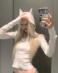 Rase le sol Devil Horn Fitted Hoodie - PINKPARKS
