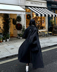 WARDEN EDGE Longline Black Trench Coat