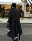WARDEN EDGE Longline Black Trench Coat