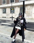 WARDEN EDGE Longline Black Trench Coat