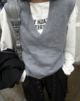 WARDEN EDGE Layered V-Neck Knit Vest