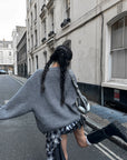 WARDEN EDGE Grey Knit Pullover & Asymmetrical Plaid Skirt Set - PINKPARKS