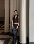 ROVENTE Draped Waistband Maxi Skirt - PINKPARKS
