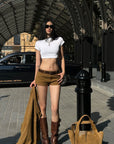 ROVENTE Micro Ribbed Cropped Tee - PINKPARKS