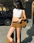 ROVENTE Micro Ribbed Cropped Tee - PINKPARKS