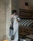 ROVENTE Structured Matte Trench Coat in Mist Grey - PINKPARKS