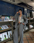 ROVENTE Structured Oversized Blazer & Tailored Pants Set - PINKPARKS