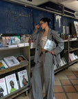 ROVENTE Structured Oversized Blazer & Tailored Pants Set - PINKPARKS