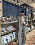 ROVENTE Structured Oversized Blazer & Tailored Pants Set - PINKPARKS