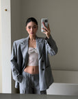 ROVENTE Structured Oversized Blazer & Tailored Pants Set - PINKPARKS