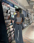 ROVENTE Structured Oversized Blazer & Tailored Pants Set - PINKPARKS