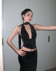 ROVENTE Halter Sequin Corset Top - PINKPARKS