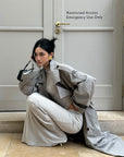 ROVENTE Structured Matte Trench Coat in Mist Grey - PINKPARKS