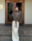 ROVENTE Draped Rose Check Shirt - PINKPARKS