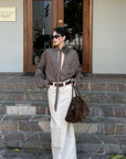 ROVENTE Draped Rose Check Shirt - PINKPARKS