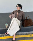 ROVENTE Draped Rose Check Shirt - PINKPARKS