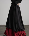 DOINDULGE Dual Layer Sculptural Bubble Hem Skirt