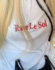 Rase Le Sol 자수 레터링 긴팔 티셔츠