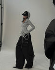 WARDEN EDGE High-Waisted Wide-Leg Cargo Pants