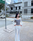 DreamyNerd Contrast Ribbed Long Sleeve Tee - PINKPARKS