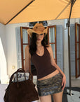ROVENTE Leopard Sequin Micro Skirt - PINKPARKS