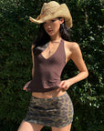 ROVENTE Leopard Sequin Micro Skirt - PINKPARKS