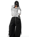 WARDEN EDGE High-Waisted Wide-Leg Cargo Pants