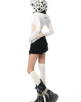 WARDEN EDGE Long-Sleeve T-Shirt Tied-Waist Corset Set - PINKPARKS