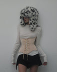 WARDEN EDGE Long-Sleeve T-Shirt Tied-Waist Corset Set - PINKPARKS