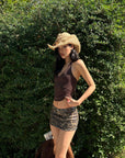 ROVENTE Leopard Sequin Micro Skirt - PINKPARKS