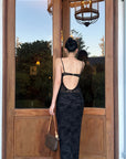 ROVENTE Sheer Velvet Maxi Dress - PINKPARKS