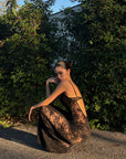 ROVENTE Sheer Velvet Maxi Dress - PINKPARKS