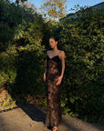 ROVENTE Sheer Velvet Maxi Dress - PINKPARKS