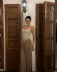 ROVENTE Sheer Ruched Mesh Maxi Skirt - PINKPARKS