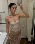 ROVENTE Lace Corset Bustier Top - PINKPARKS