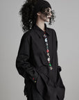 DOINDULGE Deformed Button Structured Shirt
