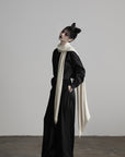 DOINDULGE Wide Leg Trousers with Draped Obi Belt