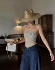ROVENTE Embellished Strapless Knit Top - PINKPARKS