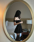 DreamyNerd Velvet Bow Lace Mini Dress