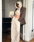 ROVENTE Wide-Leg Drawstring Sweatpants - PINKPARKS