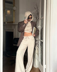 ROVENTE Wide-Leg Drawstring Sweatpants - PINKPARKS