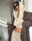 ROVENTE Cropped Hoodie with Zip and Gathered Hem - PINKPARKS